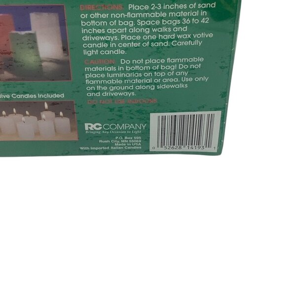 Luminaries Christmas Candle Set 10 With Coated Paper Bags Italian Votive Candles - Picture 7 of 7